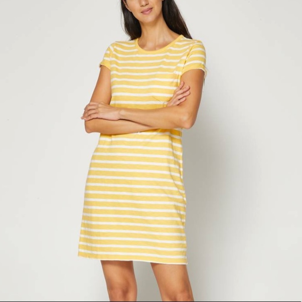 Gap Yellow Stripe T-Shirt Dress